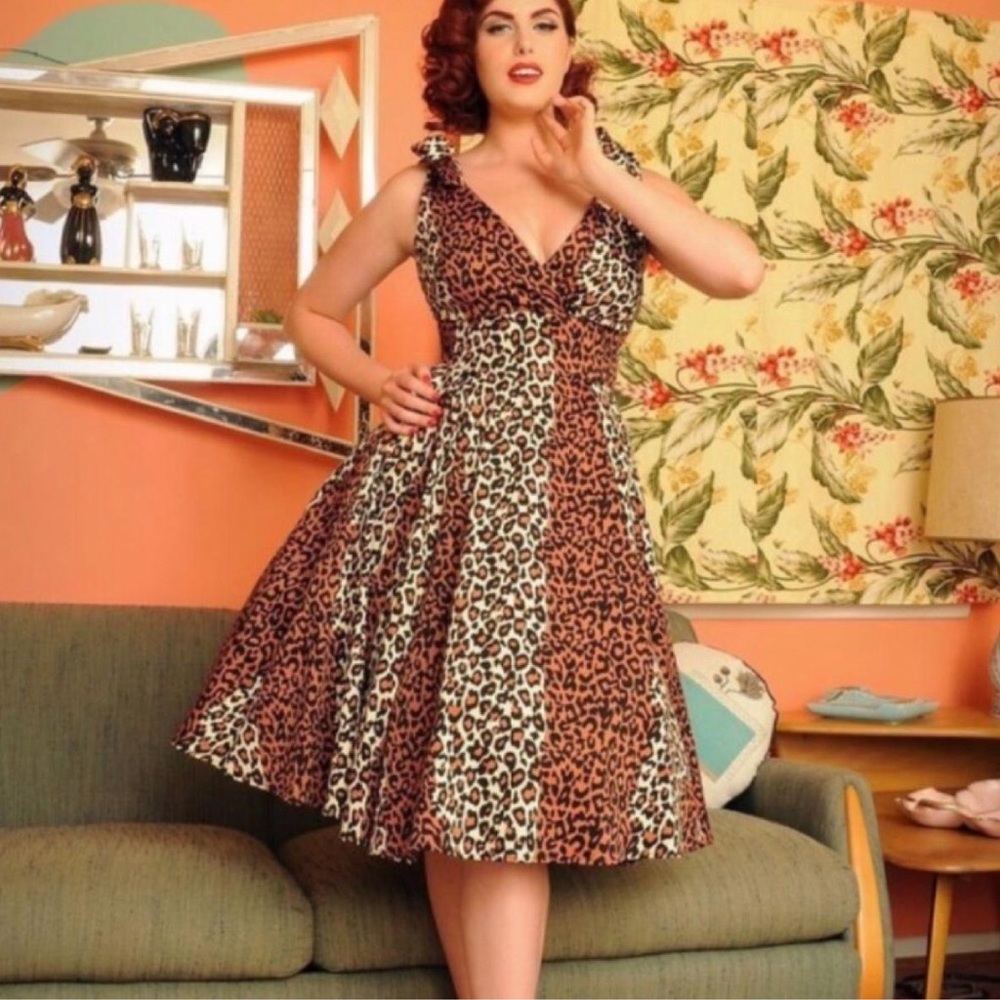 Deadly Dames Leopard Fit & Flare Dress